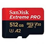 SanDisk Extreme Pro microSDXC UHS-I U3 V30 A2 512 Go + Adaptateur SD